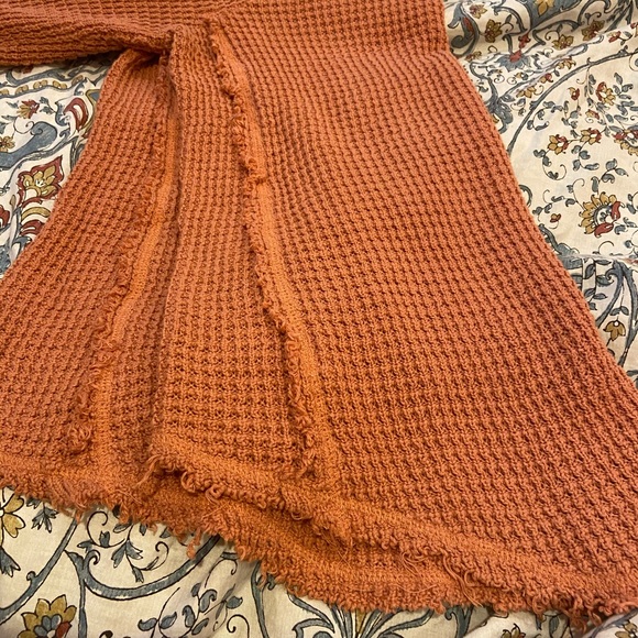 Free People Cold Shoulder Sunrise Sweater in Coral - Picture 7 of 7